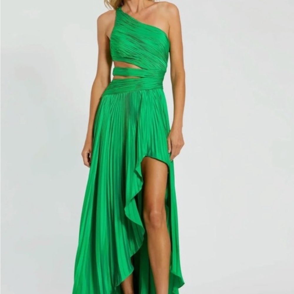 Mac Duggal Vibrant Green Asymmetrical Dress